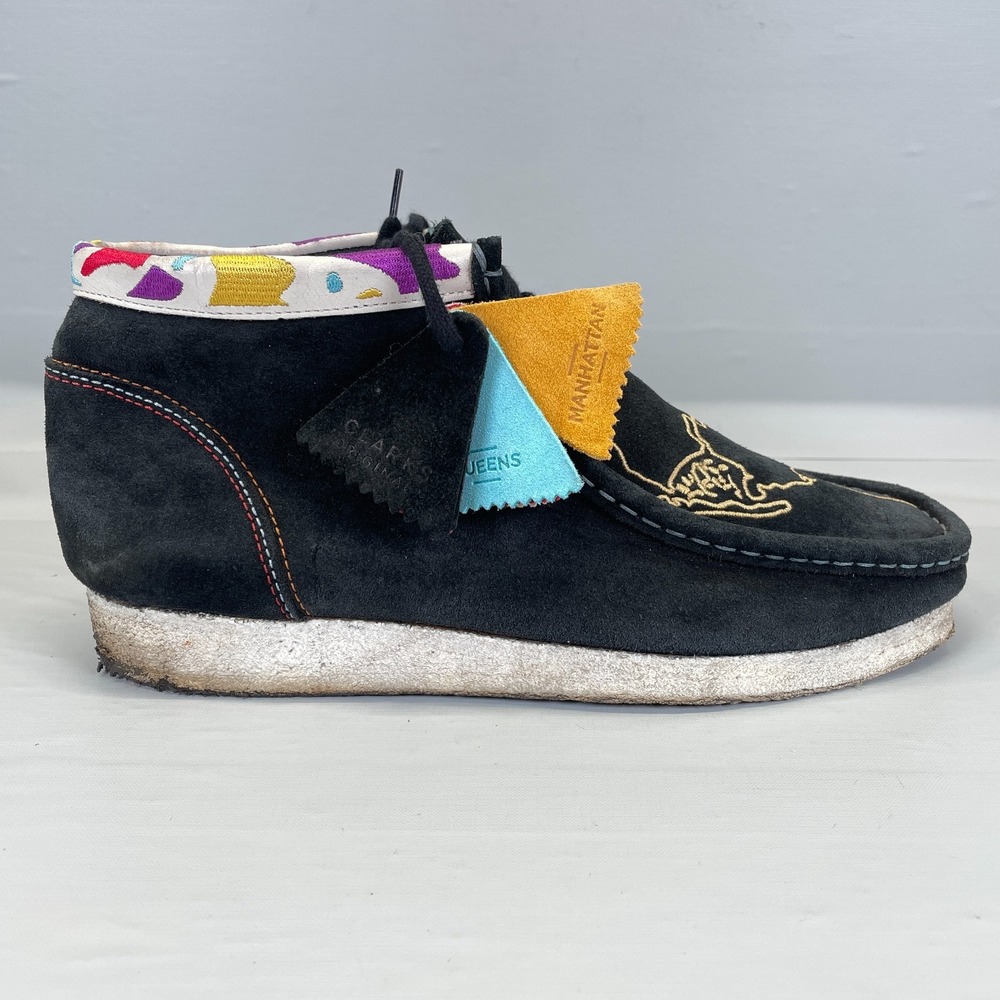 Clarks Originals One School NYC Wallabee Shoes Mens Size 10 M Black Suede Boots